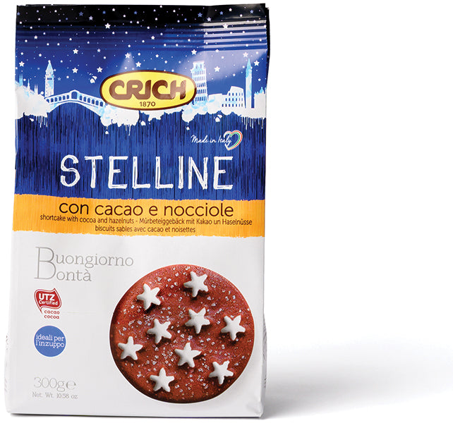 Stelline au cacao et noisettes